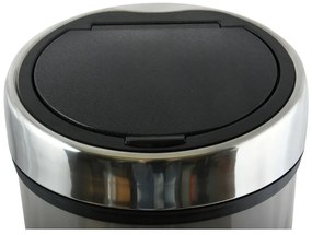 Szarobrązowy stalowy kosz na śmieci otwierany na dotyk 30 l – MSV