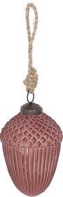 Bombka szklana Acorn Burgundy 7x10 cm
