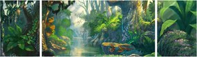 Obraz - Ilustracja lasu tropikalnego (170x50 cm)
