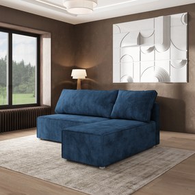 Masseno Narożnik BRISO z funkcją spania i pojemnikiem na pościel Narozniki L, Rozkładana sofa - Niebieski, POSO 05