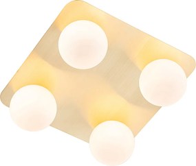 Nowoczesna lampa sufitowa do łazienki mosiądz kwadratowa 4-światłowa - Cederic