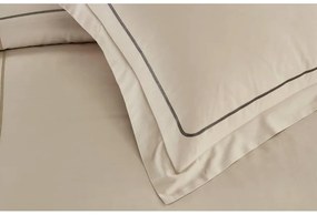 Beżowa pościel jednoosobowa z bawełny renforcé z prześcieradłem/6-częściowa 140x200 cm Calm of Lines – Mila Home Luxury