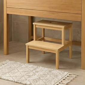 Bambusowy taboret ze schodkiem KROK, wys. 46 cm