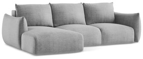 Jasnoszary rozkładany narożnik (lewostronny/z szezlongiem) Leila – Makamii
