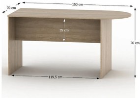 Stół łukowy do sali konferencyjnej TEEMPO ASISTENT 022, dąb sonoma