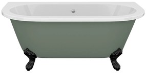 Wanna wolnostojąca przyścienna retro na nóżkach - 154 l - 150 x 74 x 61 cm - Zielony mat - Akryl - SPARUS