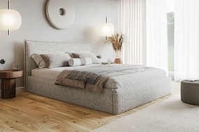 Łóżko tapicerowane ze stelażem i pojemnikiem SOTTO SLIM