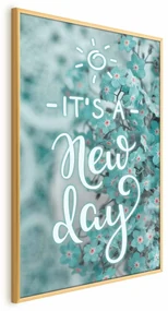 Plakat New day 29,7x42 cm z ramą złotą bez marginesu ARTGEIST B