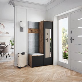 Masseno Garderoba VIRA 95/181/51 cm Nowoczesna Szafa do Przedpokoju Dąb lefkas