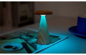 Lampa stołowa LED w naturalnym kolorze z drewnianym kloszem (wysokość 14 cm) Sylva – Gingko