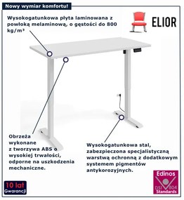 Białe elektryczne biurko K9-P45