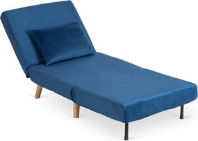 Fotel Rozkładany Leżanka Wypoczynkowy MARRY do Spania Granatowy