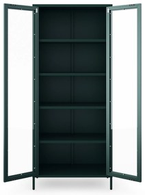 Witryna szklana do salonu butelkowa zieleń Modern ANGELO 800 x 1850 x 450 mm