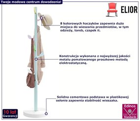 Niebieski nowoczesny stojący wieszak B1-N03