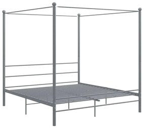 Szare metalowe łóżko rustykalne 180x200 cm - Aveiro
