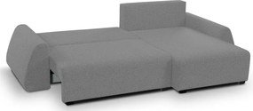 Narożnik ALMI Prawostronny z funkcją spania, wolnostojący tkanina EXCITE ME 05 Srebrny