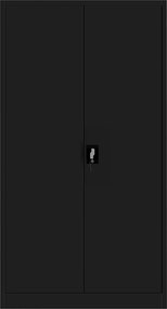 Szafa na dokumenty metalowa z wewnętrzną skrytką czarna, 900x1850x450 mm: TOMASZ