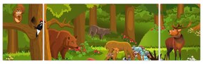 Dziecięcy obraz ze zwierzątkami (170x50 cm)