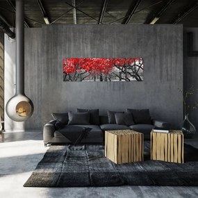 Obraz - Czerwone drzewa, Central Park, New York (170x50 cm)