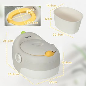 AIYAPLAY 3 w 1 Nocnik dla dzieci, zdejmowane siedzisko, poduszka z eko-skóry, do 50 kg, 6 miesięcy do 6 lat, Szary