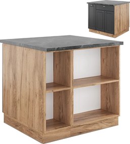 Wyspa kuchenna anthracite country house/gold kraft oak 90x60x82 fame-line