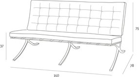 Sofa dwuosobowa BA2 insp. Barcelona ekoskóra