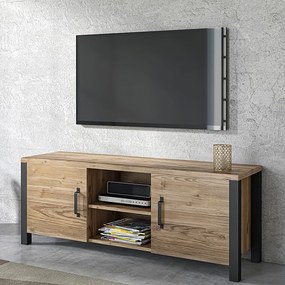 Szafka RTV stojąca OLIVIERO 147 cm do Salonu pod Telewizor - Odcienie brązu