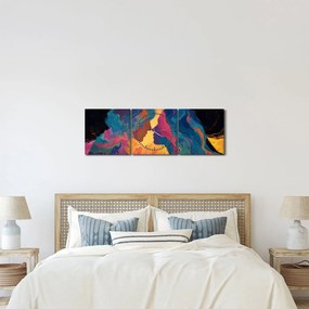 Obraz - Kosmiczna miłość (z zegarem) (90x30 cm)