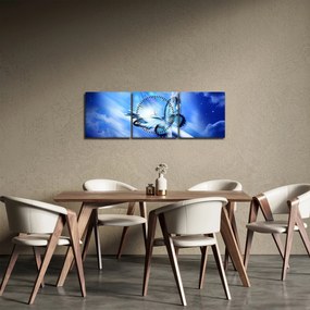 Obraz - Motyl, symbol nadziei (z zegarem) (90x30 cm)