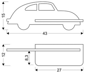 Szara lampa dziecięca Car – Candellux Lighting