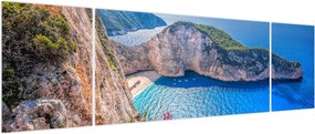Obraz - Plaża Navagio, Grecja (170x50 cm)