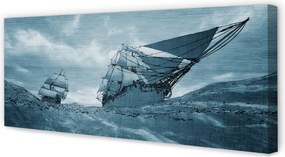 Fotoobraz na płótnie Statek podczas Morskiego Sztormu