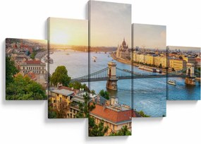 Obraz miasta Budapeszt z rzeką (125x70 cm)