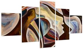 Obraz - Abstrakcja głów (125x70 cm)
