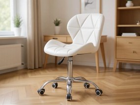 Biały fotel biurowy AVOLA z ekoskóry