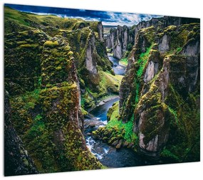 Obraz - Rzeka w skalistej dolinie (70x50 cm)