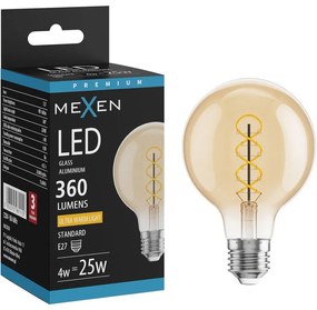 Mexen Vintis żarówka filament spirala LED E27, G80, 4W, Ciepła - 2200K, 360 lm, amber - L165-E27-0422-50