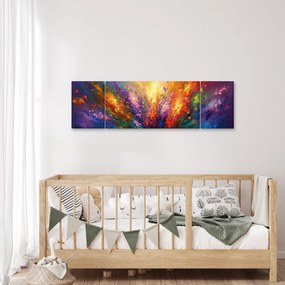 Obraz - Abstrakcja kwiatów (170x50 cm)