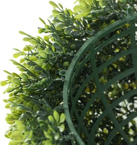 HOMCOM Zestaw 2 sztuk kulek bukszpanu, Sztuczne rośliny, Roślina pokojowa z ochroną UV, Dekoracyjna roślina, do wnętrz i na zewnątrz, Zielony