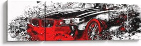 Obraz - Malowany samochód w akcji (170x50 cm)
