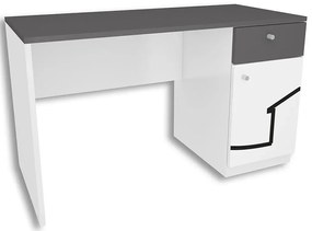 Biało-grafitowe biurko dla dziecka E4-H16