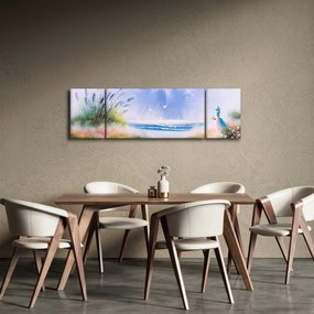 Obraz - Romantyczna plaża, obraz olejny (170x50 cm)