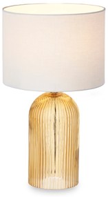 Lampa stołowa szklana podstawa z ryflowanego szkła LINES, Ø 25 cm