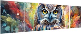 Obraz - Malowanie sowy (170x50 cm)
