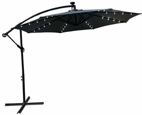 Ciemnoszary parasol do ogrodu z LED R9-C66