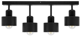 Czarna lampa sufitowa, czteropunktowy spot DSC60x7SC z drewna i metalu