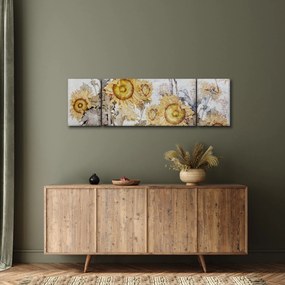 Obraz - Słoneczniki na ścianie (170x50 cm)