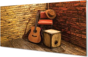 Szklany Panel Muzyczny Kącik z Gitarą