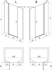 Mexen Mist drzwi prysznicowe uchylne prawe 145 cm, czarna ramka, czarne - 8A4-145-001-70-70-P
