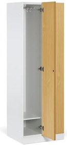 Szafka ubraniowa S1, 2-drzwiowa, 1850 x 600 x 500 mm, zamek RFID, drzwi laminowane, biała